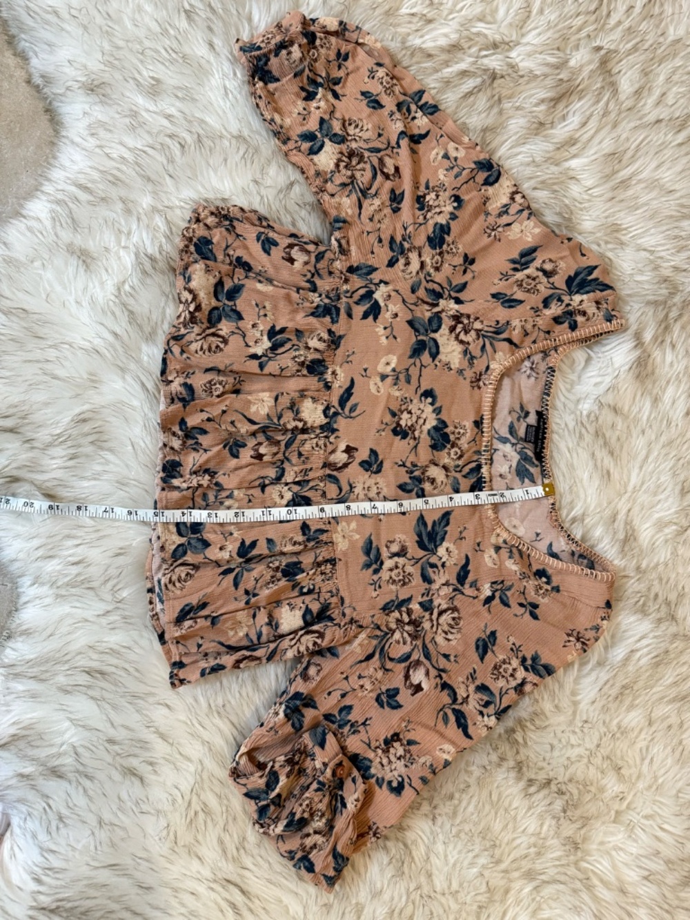 American Eagle Pink Boho Floral Crop Top Size XS - Picture 3 of 6